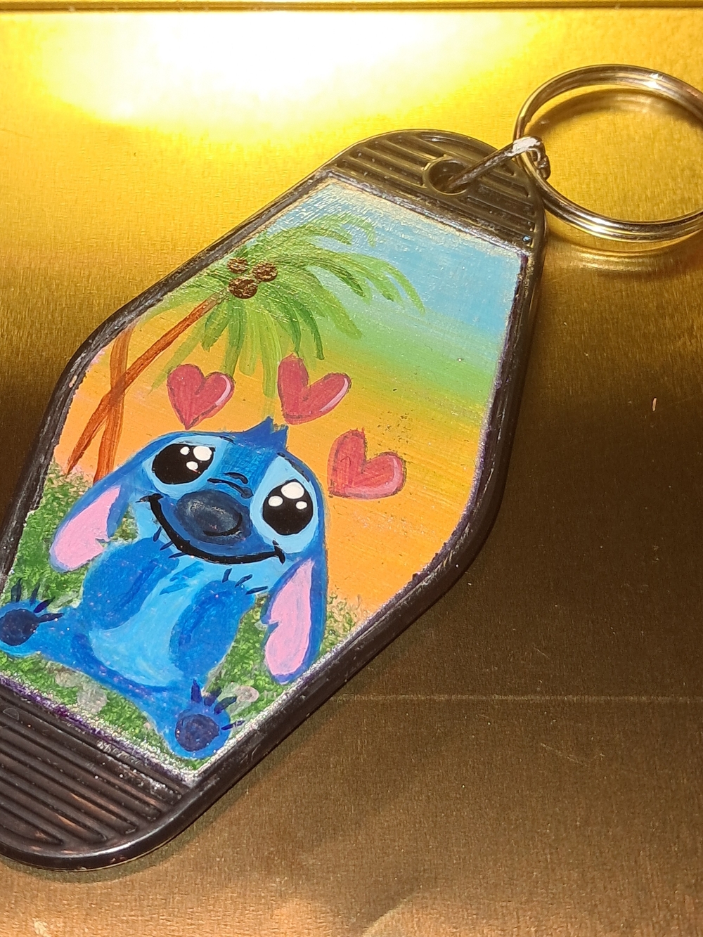 Hand-Painted Stitch Keychain Disney